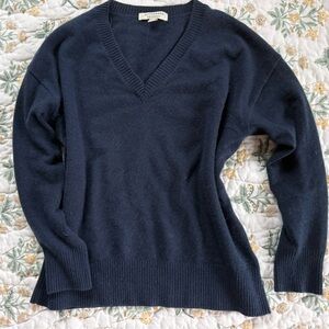 Autograph Marks & Spencer’s Navy V-Neck Cashmere Sweater
